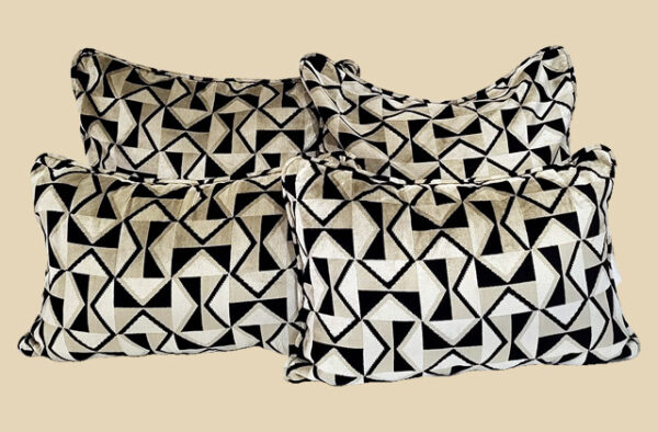 ensemble coussins beige gris noir : 4 coussins