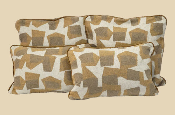 ensemble coussins beige marron camel : 4 coussins