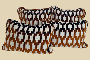 ensemble beige terracotta graphique design : 4 housses