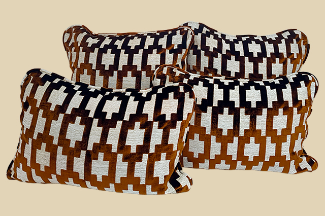ensemble beige terracotta graphique design : 4 housses