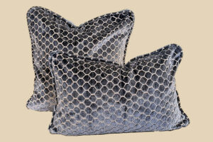 ensemble nid d'abeille metalik 2 coussins tissu designer