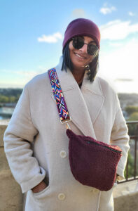 sac banane femme bordeaux